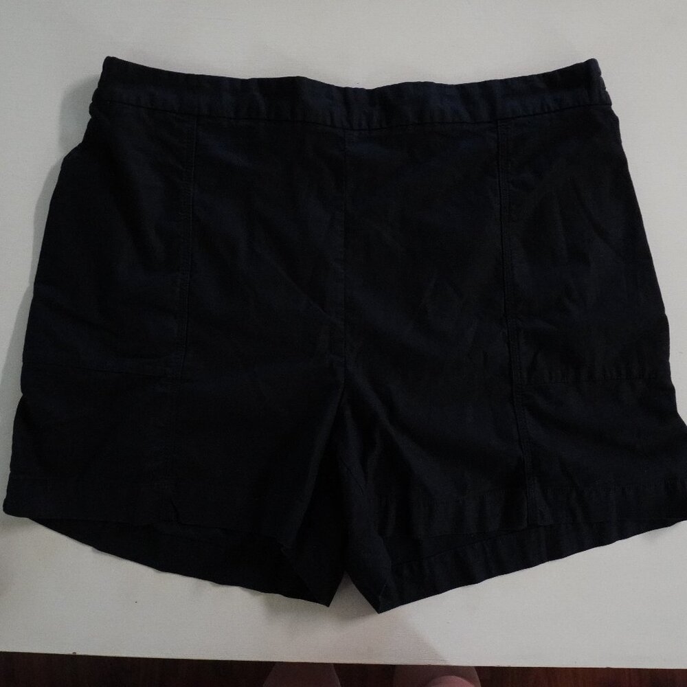 Lane Bryant Black Pull On Elastic‎ Waist Shorts 22/24 Plus Casual Cotton Stretch